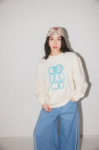 <img class='new_mark_img1' src='https://img.shop-pro.jp/img/new/icons14.gif' style='border:none;display:inline;margin:0px;padding:0px;width:auto;' />【nunuforme】 モクモクロゴプリントSweatshirt (1~2)Ivory 2025AW