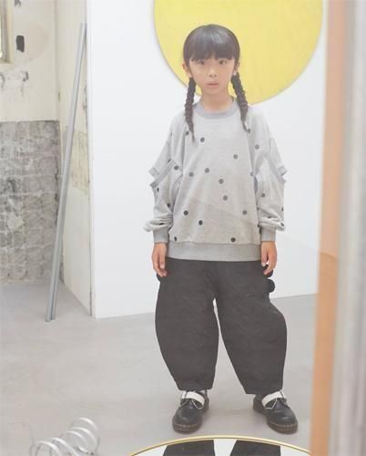 <img class='new_mark_img1' src='https://img.shop-pro.jp/img/new/icons14.gif' style='border:none;display:inline;margin:0px;padding:0px;width:auto;' />【frankygrow】 DOT DEFORMED SLEEVES SWEATSHIRT (F1) GRAY×BK 2025AW