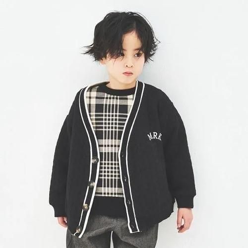 <img class='new_mark_img1' src='https://img.shop-pro.jp/img/new/icons14.gif' style='border:none;display:inline;margin:0px;padding:0px;width:auto;' />【MAAROOK】 ケーブル接結ラインリブカーディガン (140~160) クロ 2025AW