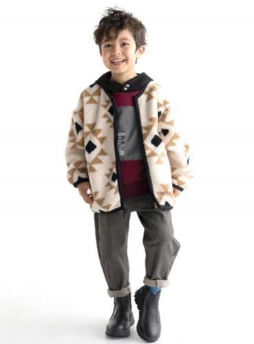 <img class='new_mark_img1' src='https://img.shop-pro.jp/img/new/icons14.gif' style='border:none;display:inline;margin:0px;padding:0px;width:auto;' />【MAAROOK】 幾何学ボアジャケット (100~130) 2025AW