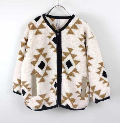 <img class='new_mark_img1' src='https://img.shop-pro.jp/img/new/icons14.gif' style='border:none;display:inline;margin:0px;padding:0px;width:auto;' />【MAAROOK】 幾何学ボアジャケット (140~160) 2025AW