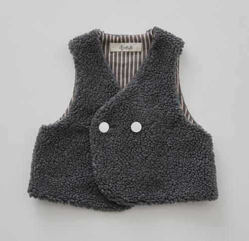 <img class='new_mark_img1' src='https://img.shop-pro.jp/img/new/icons14.gif' style='border:none;display:inline;margin:0px;padding:0px;width:auto;' />【eLfinFolk】 Sheep boa Baby Vest (80〜90)gray 2025AW