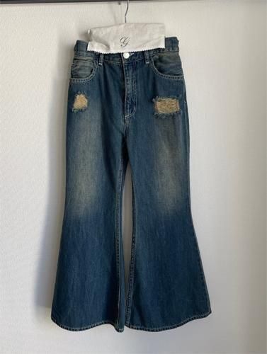 <img class='new_mark_img1' src='https://img.shop-pro.jp/img/new/icons14.gif' style='border:none;display:inline;margin:0px;padding:0px;width:auto;' />GRIS  Denim Flare pants  (L~XL)  BLUE  2025AW