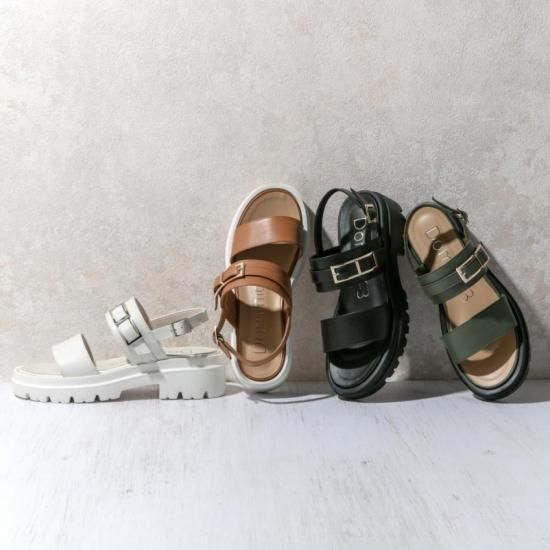 ☆【SALE】9153 ボリュームソール バックルサンダル ￥19,800