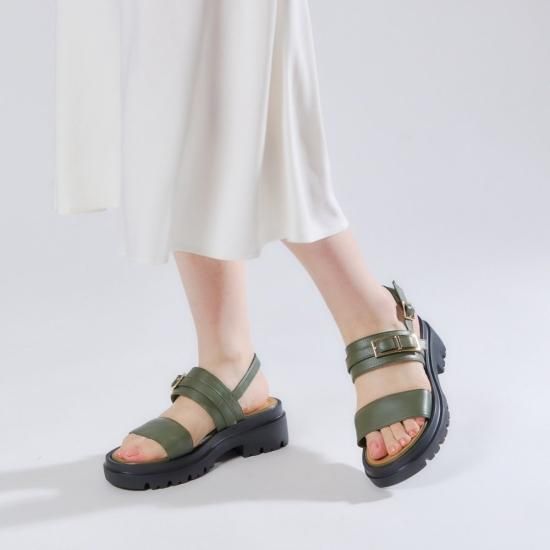 ☆【SALE】9153 ボリュームソール バックルサンダル ￥19,800