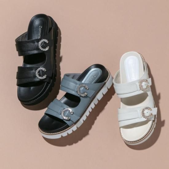 ☆【SALE】9167 ビジューバックル フットベットサンダル