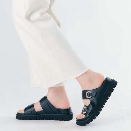 ☆【SALE】9167 ビジューバックル フットベットサンダル