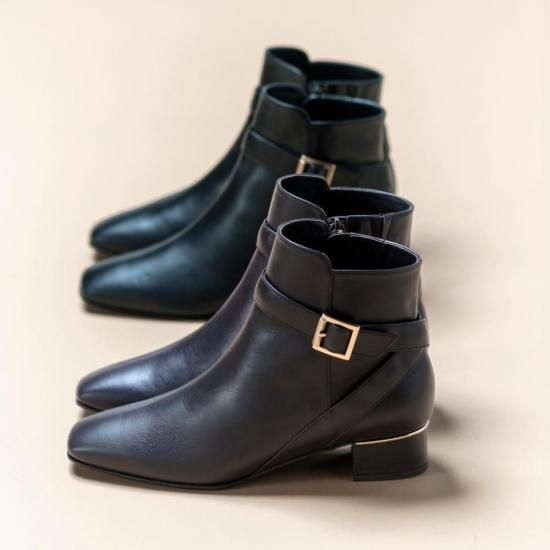 ☆【NEW】9182 ベルトバックル ヒールキャップショートブーツ