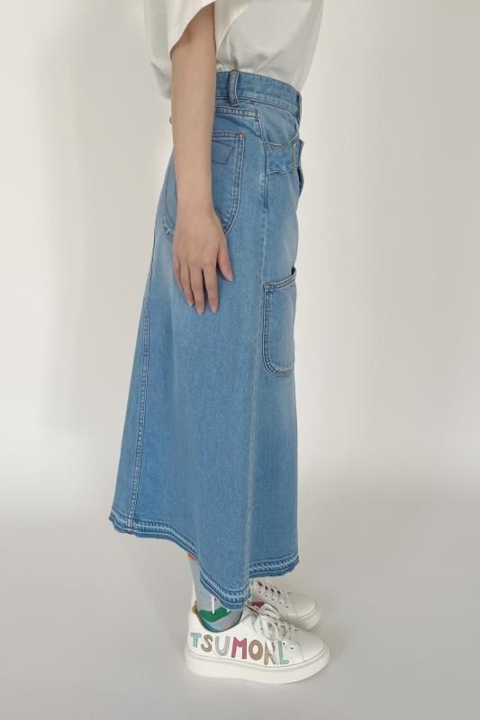 TSUMORI CHISATO 新品刺繍入りひざ丈スカート DENIM SKIRT - TSUMORI CHISATO