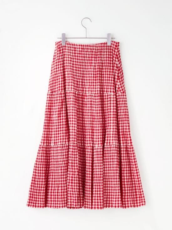 crêperie GINGHAM CHECK LONG SKIRT - TSUMORI CHISATO
