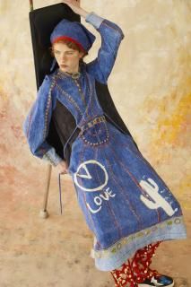 TROMPE-L'OEIL DENIM PRINT DRESSS