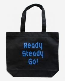 Ready Steady Go! Standard Logo Canvas tote bagBlack/Blue