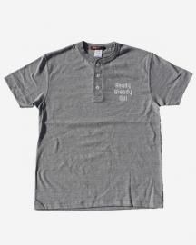 Ready Steady Go! Standard Logo Henry Neck T-shirt Mix gray/White