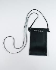 Ready Steady go! dangling leather case /Black　スマホショルダー