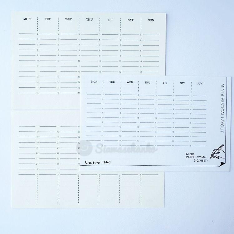 paper-325M6 MINI6 VERTICAL LAYOUT (40枚) - siawasehanko SUNKODO
