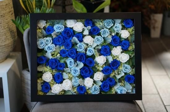 バラ60輪】額入りプリザーブドフラワー - 花音 Flower & Green