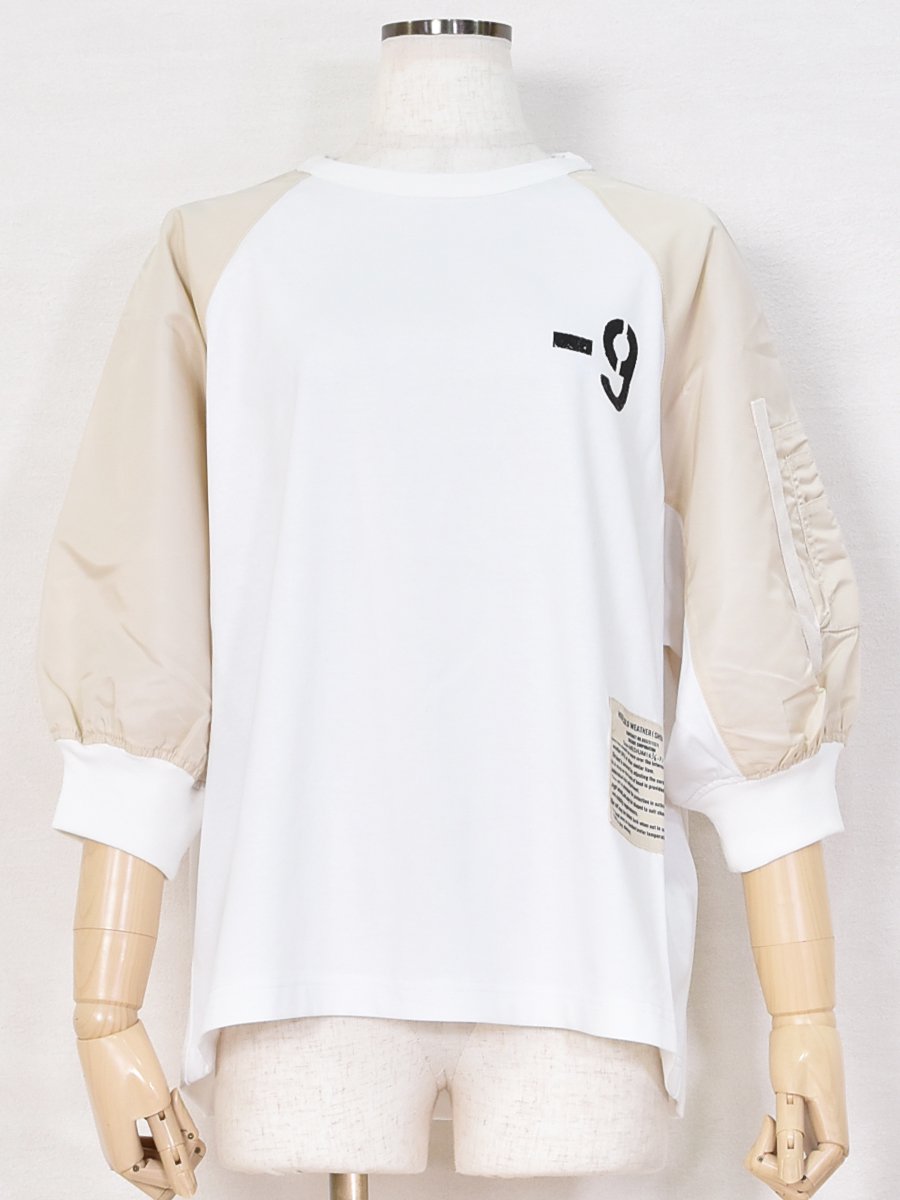 BLANC basque(ブランバスク)袖異素材・ミリタリー風Tシャツの通販