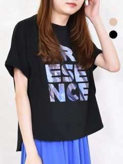 Le chanter＊ルシャンテ　チュールスリーブＴシャツ　320116-15ブラック Le chanter＊ルシャンテ チュールスリーブTシャツ 320116-15