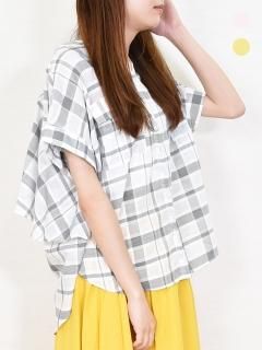 ミンクチェアチェックバルーンギャザースカート