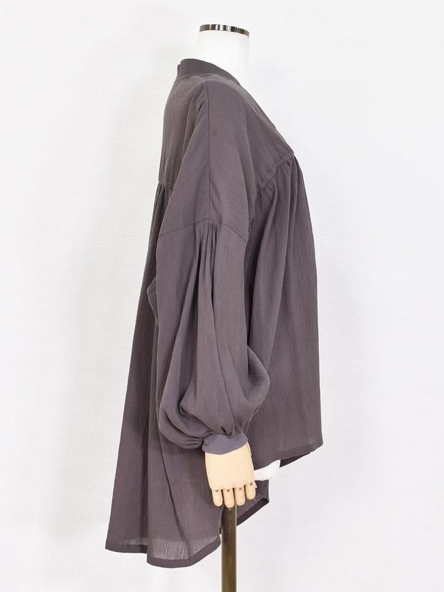 ayane (アヤン) Vネック コットン楊柳 ギャザーブラウス ayane(アヤン)Vネック・コットン楊柳・ギャザーブラウスの通販