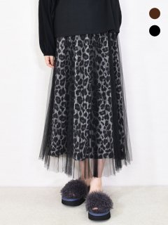 ROSIEE (ロージー) レオパード×チュール プリーツスカートの商品画像