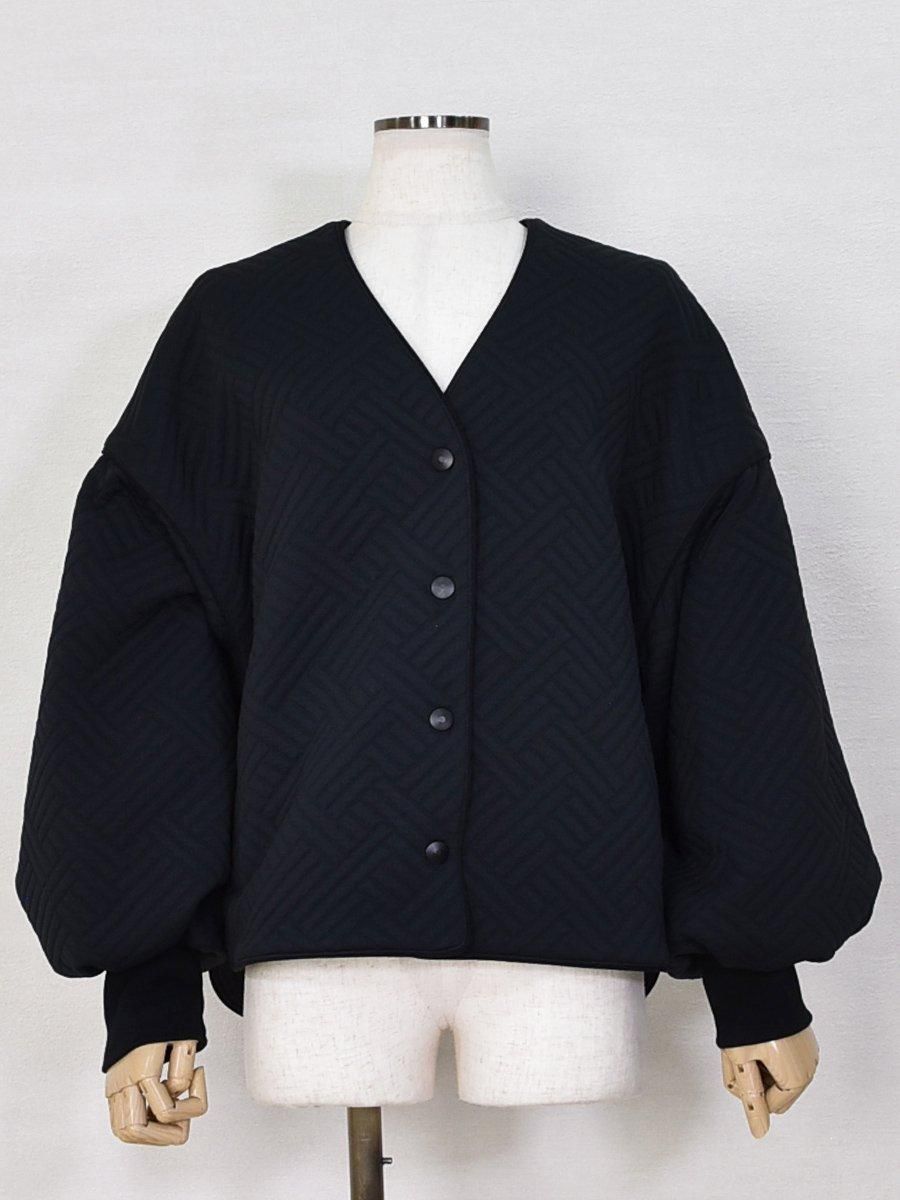 RILATO 格子キルトブルゾン Vネック サイズ38 黒 RILATO(リラート)Vネック・キルトブルゾンの通販