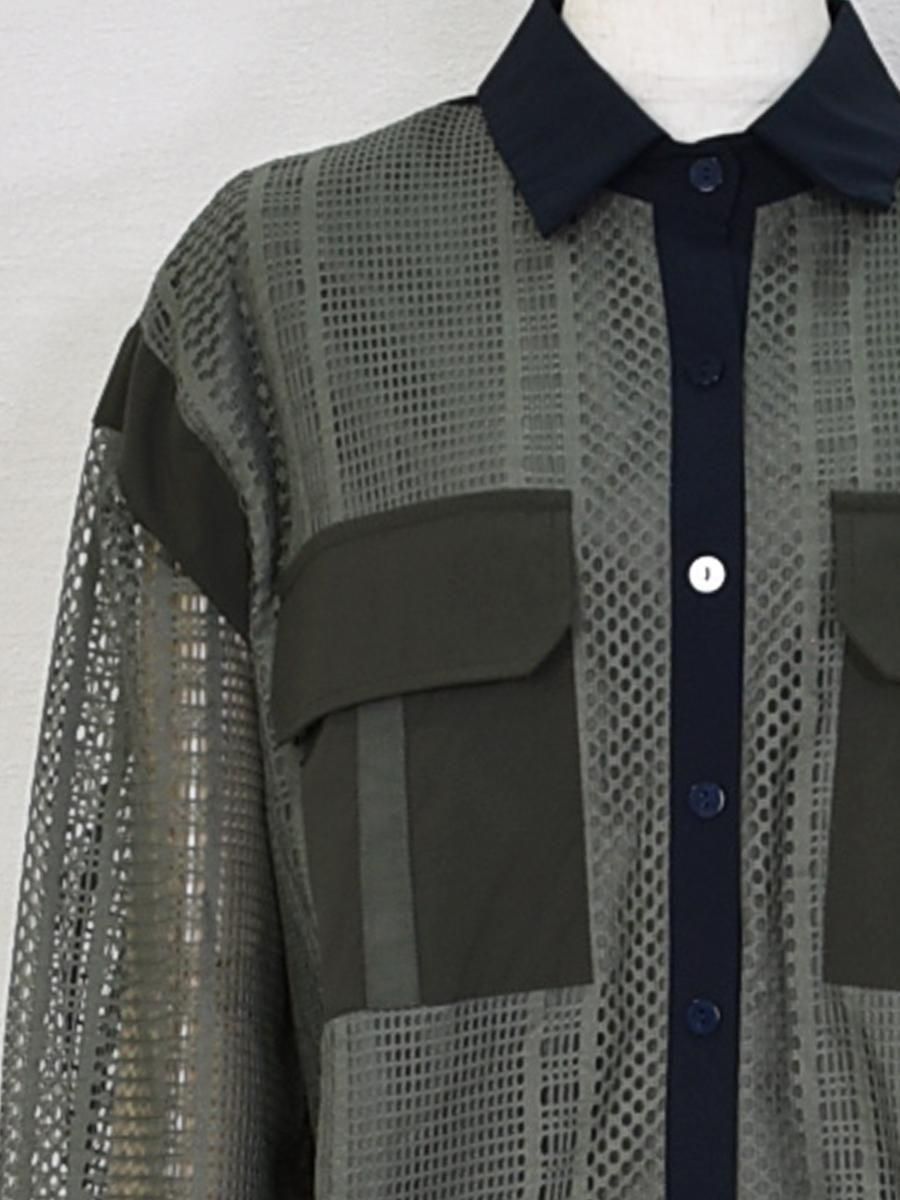 MICALLE MICALLE(ミカーレミカーレ)シアーレースブラウスの通販