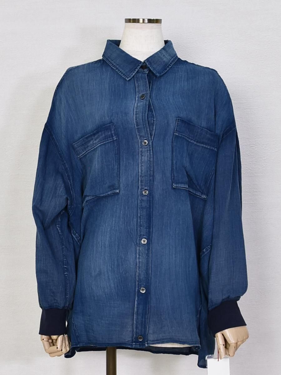 Dignite collier(ディニテコリエ)シアーデニムシャツの通販