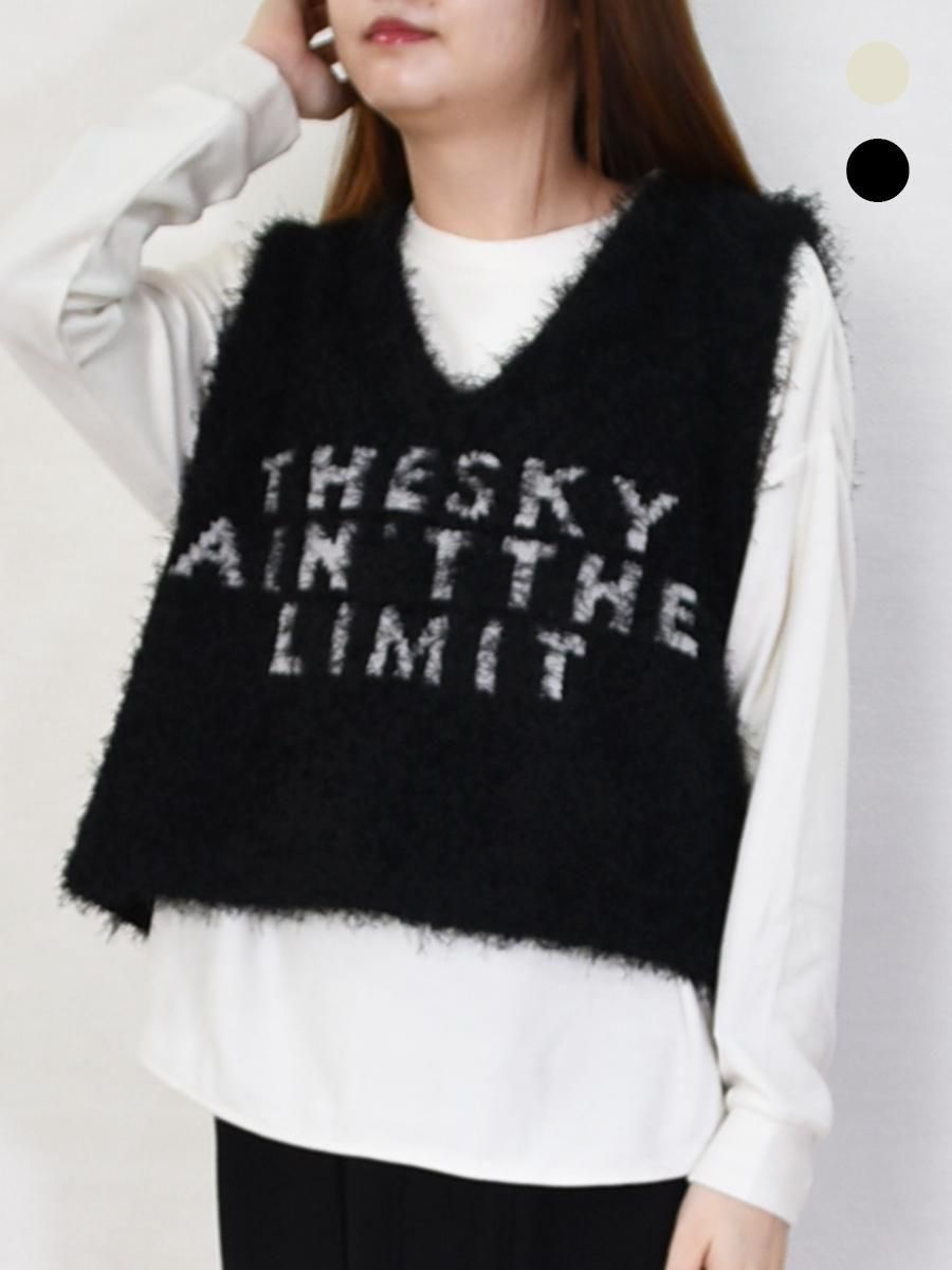 ayane(アヤン)ロゴ入り・ダンスヤーンニットベストの通販