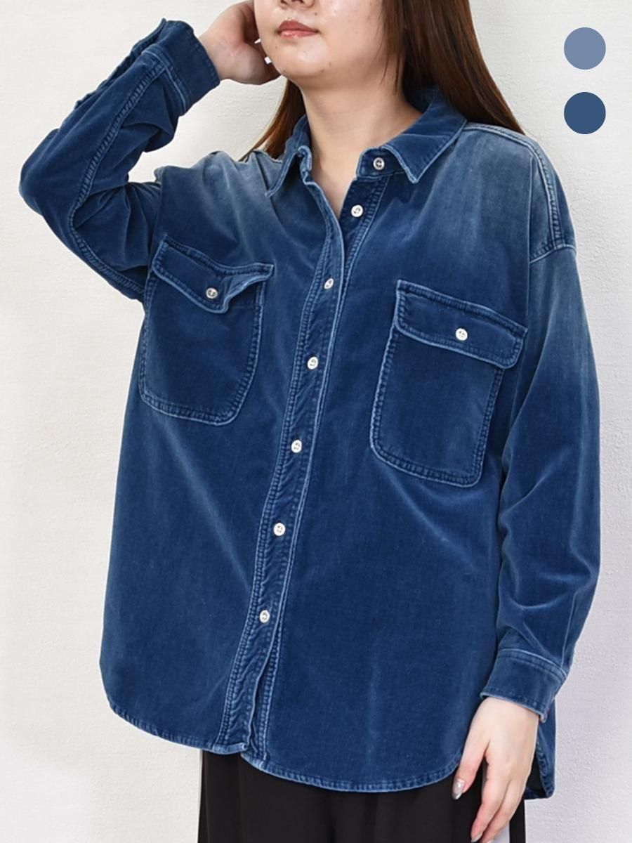 Dignite collier(ディニテコリエ)別珍デニムシャツの通販