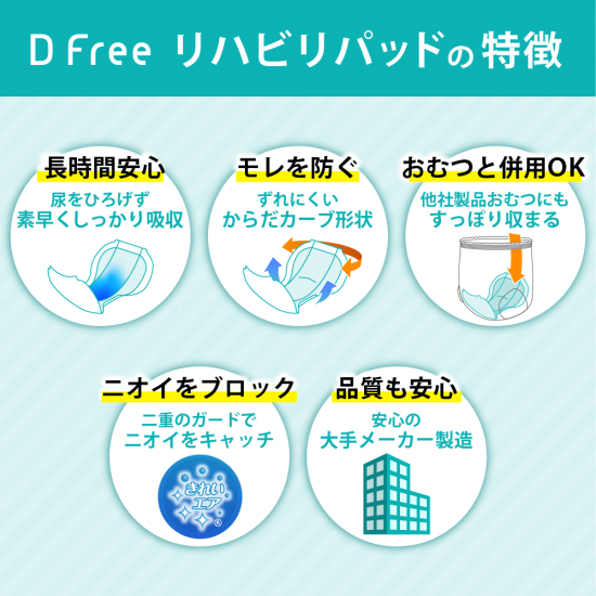 お試し2枚パック】DFreeリハビリパッド スーパーロング - DFree