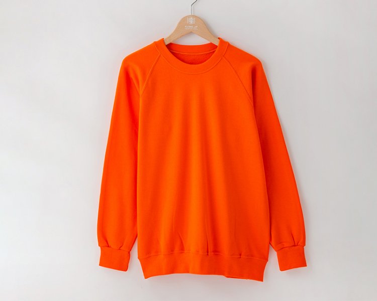 01トレーナー 長袖 オレンジ - 久米繊維オンラインショップ | 日本製・国産・無地Tシャツ