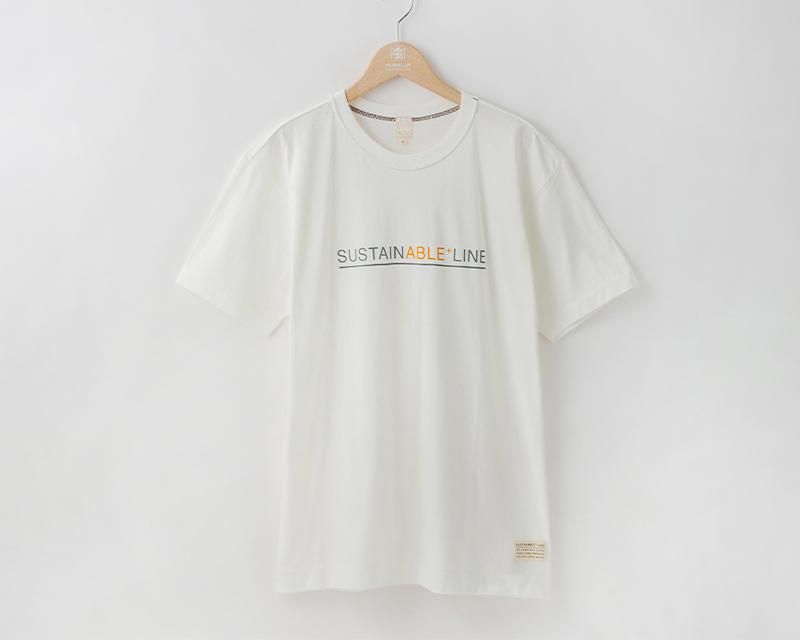 Sustainable Line ロゴ 白 久米繊維オンラインショップ 日本製 国産 無地tシャツ