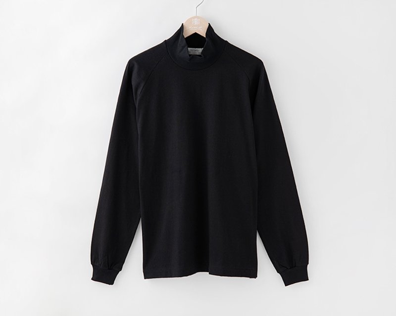 03ハイネックロングスリーブTシャツ 長袖 黒ー 久米繊維オンラインショップ 日本製・国産・無地Tシャツ