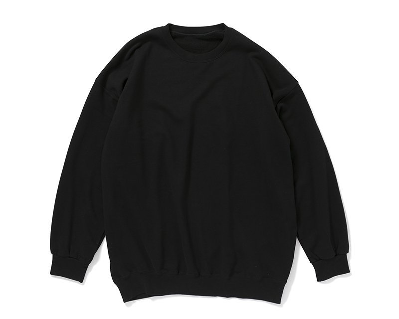 ビッグスウェットシャツ 黒 久米繊維オンラインショップ 日本製 国産 無地tシャツ