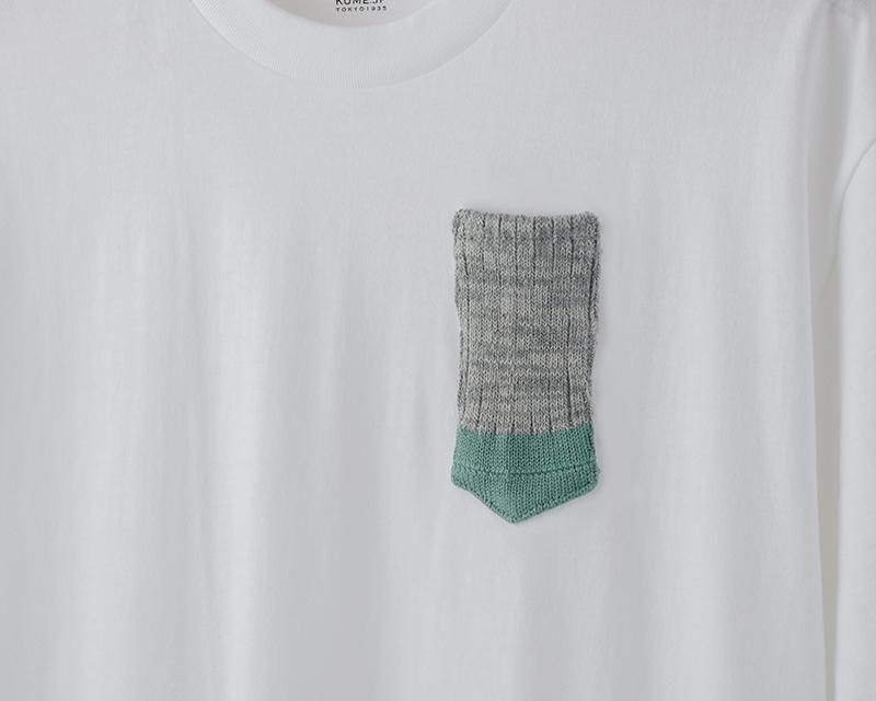ソックスポケットTシャツ 白 トゥータイプ - 久米繊維オンライン