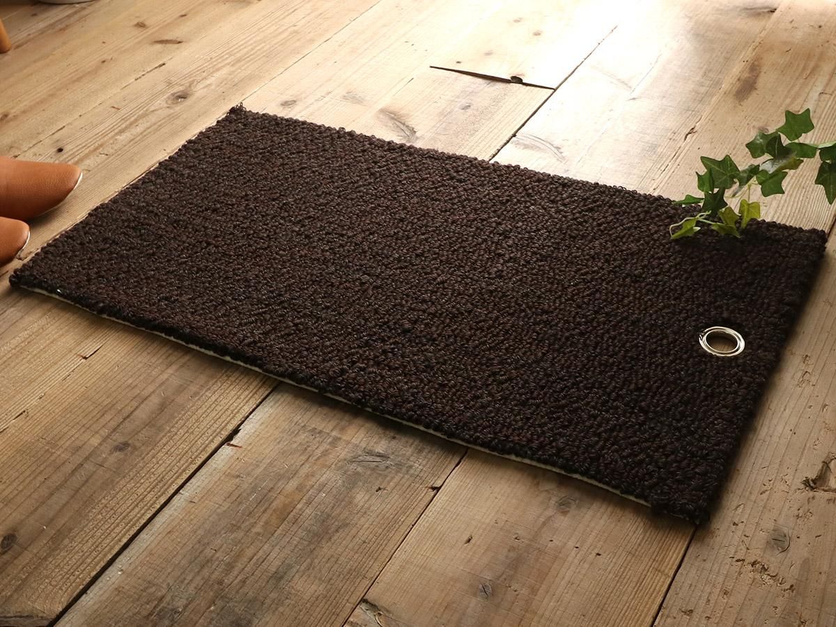 かわいい北欧ナチュラルモダンデザイン玄関マット エピネ ダークブラウン 玄関マット ラグ カーペット通販 びっくりカーペット