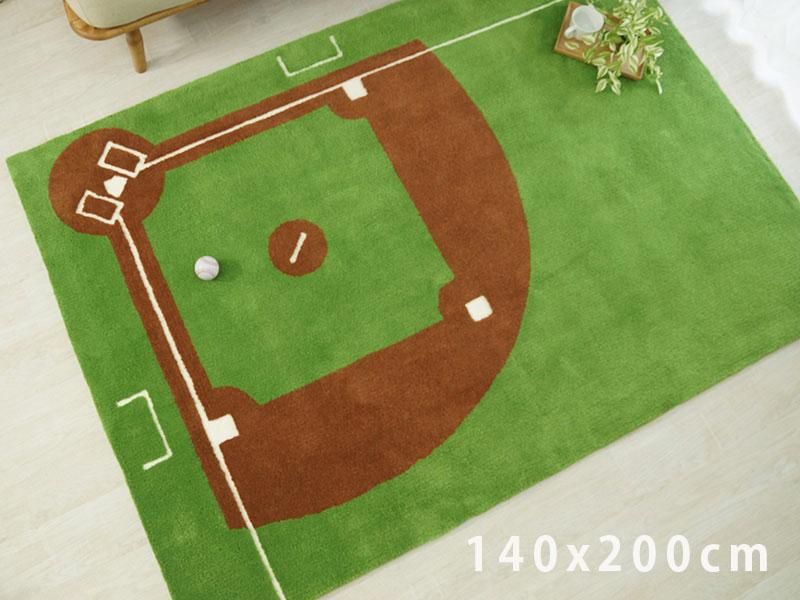 当店オリジナル 狙えホームラン 遊びごごろを刺激するベースボールラグ ラグ カーペット通販 びっくりカーペット 当店オリジナル 狙えホームラン 遊びごごろを刺激するベースボールラグ ラグ カーペット通販 びっくりカーペット