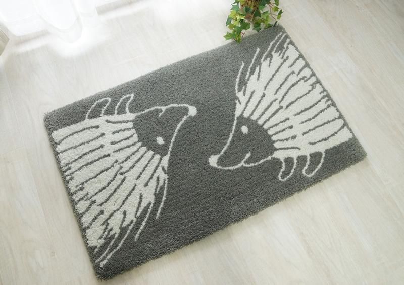 北欧デザイン リサ ラーソン ルームマット 50x80cm ハリネズミ グレー ラグ カーペット通販 びっくりカーペット 北欧デザイン リサ ラーソン ルームマット 50x80cm ハリネズミ グレー ラグ カーペット通販 びっくりカーペット