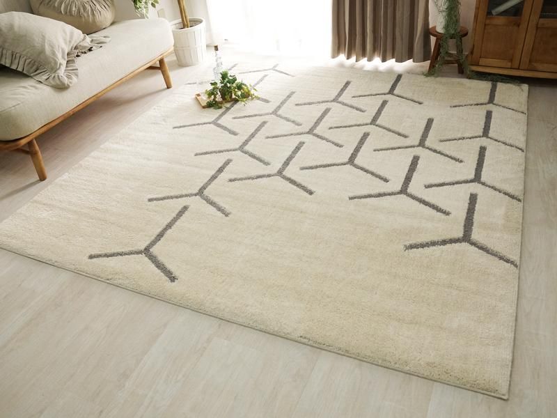 キレイな空気をつくるカーペット 190x240cm テトラ アイボリー キレイな空気をつくるカーペット 190x240cm テトラ アイボリー