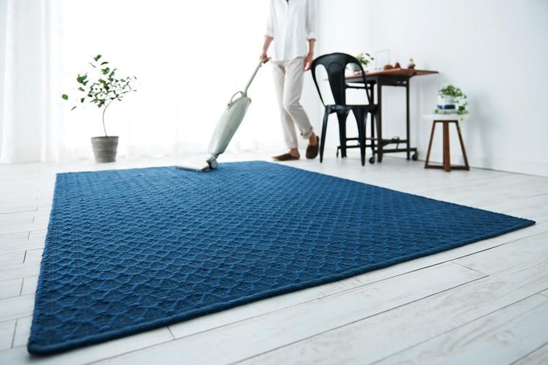 【なな】オーガニックコットン製 ラグ kave  オーガニックコットンラグ｜185×185cm｜アイボリー 7255346