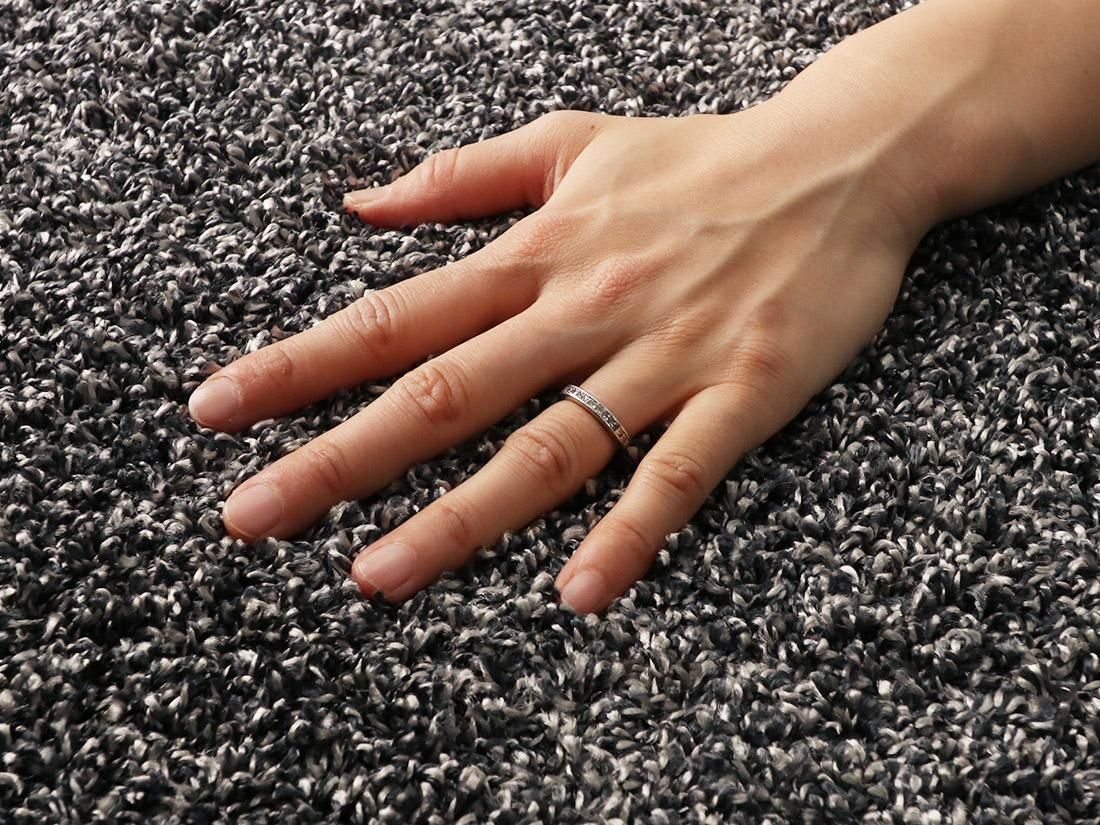 ツイストシャギーラグ　レーベン2　シルバー　130×185cm　新品未使用 当店オリジナル商品】手洗いで洗える。国産高機能ラグ『レーベン