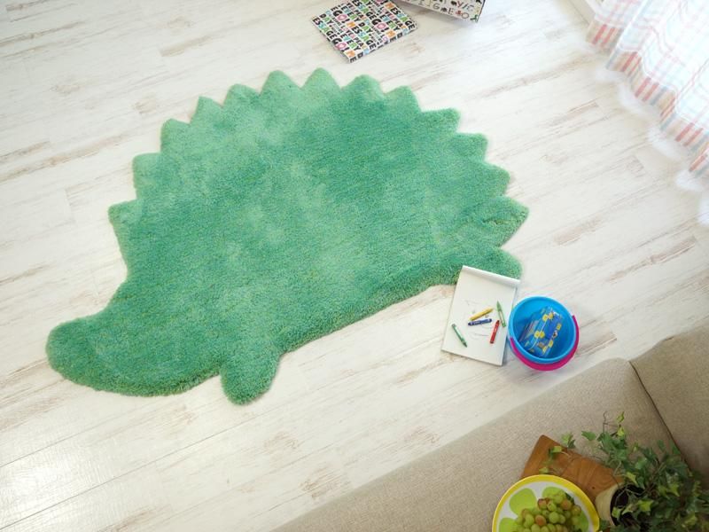 ふかふか30mm厚シャギーが魅力のアニマルデザインラグ ハリネズミ ラグ カーペット通販 びっくりカーペット
