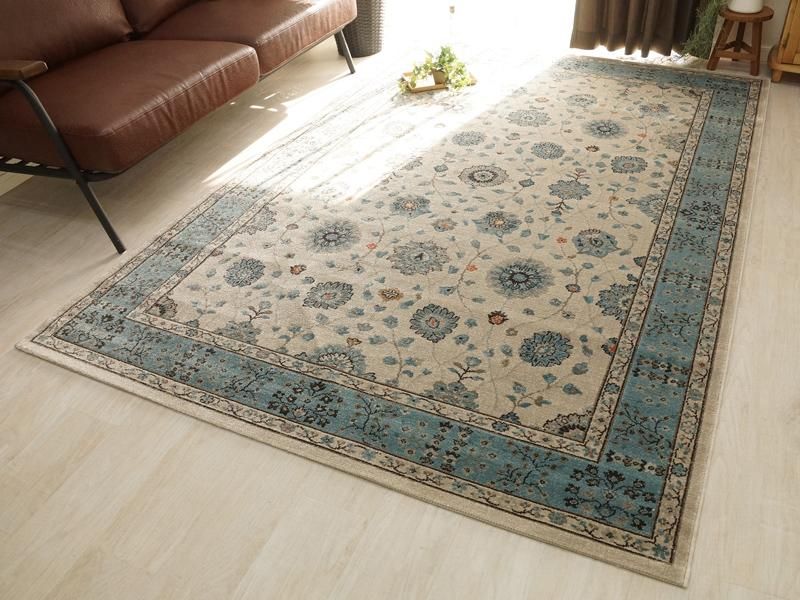 爽やかなカラーで織られたオリエンタルデザインカーペット 200x290cm