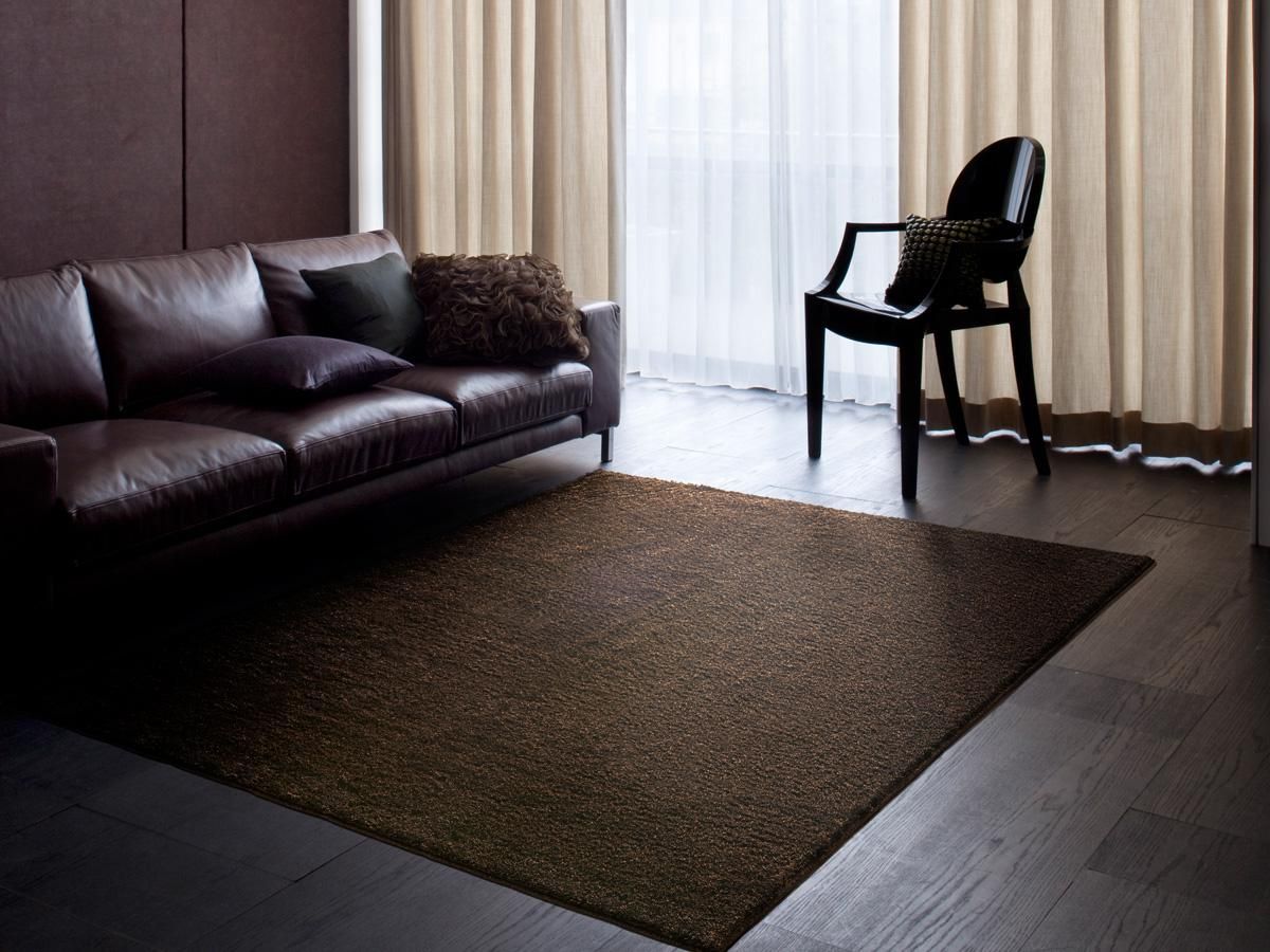 ラグジュアリー＆高級シャギーラグ 『エレガントグラス ブラウン