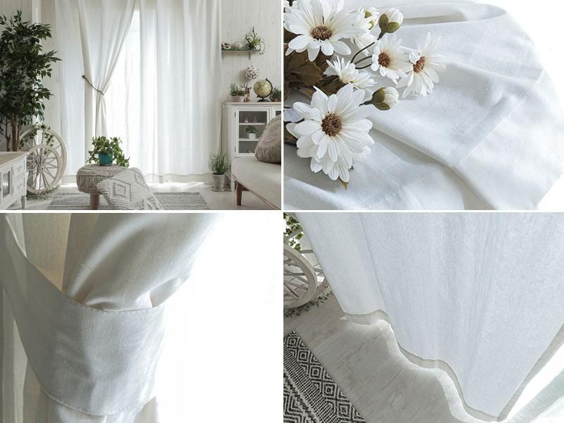 フラット】24色から選べるナチュラルな風合いのリネン混無地カーテン