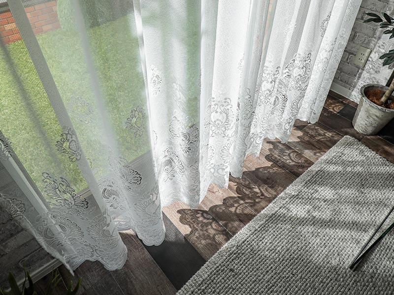 【新品】スカラップレースカーテン 安心の日本製！スカラップレースが繊細で気品あふれるレース