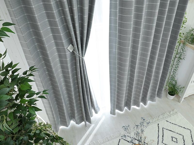 遮光+形状記憶+ウォッシャブル対応！落ち着いた色合いとボーダー柄が