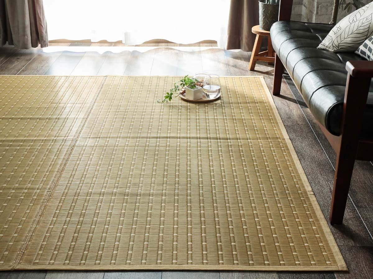 c*3様 添島勲商店 国産 い草花ござ 掛川織り 「最上川」 江戸間3畳 約17 c*3様 添島勲商店 国産 い草花ござ 掛川織り 「最上川」 江戸