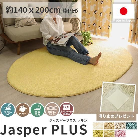 大人気！高級ナイロン素材100％のツイストシャギー楕円形ラグ